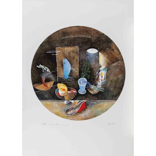 Lithograph hand colored. Hand signed and numbered in pencil. Edition of 99. Excellent condiion. This piece is attributed...