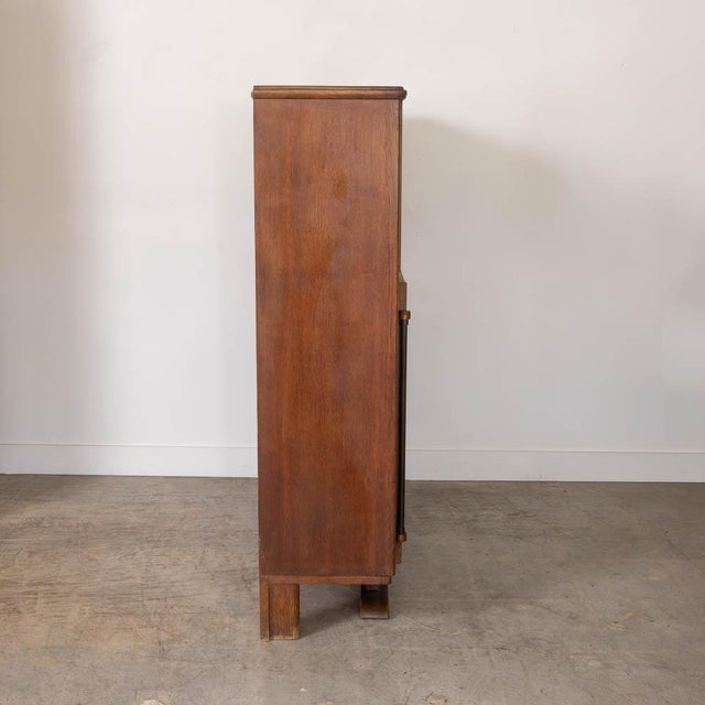 Wood 1940s French Woven Wood Bar Cabinet For Sale - Image 7 of 14