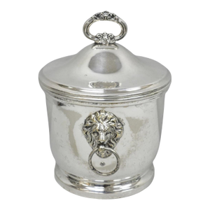 Vintage English Regency Winthrop Silver Plated Lion Handle Covered Ice Bucket