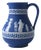 Late 20th Century Wedgwood Jasperware Blue White Pitcher Vase Greek Key Neoclassical English For Sale