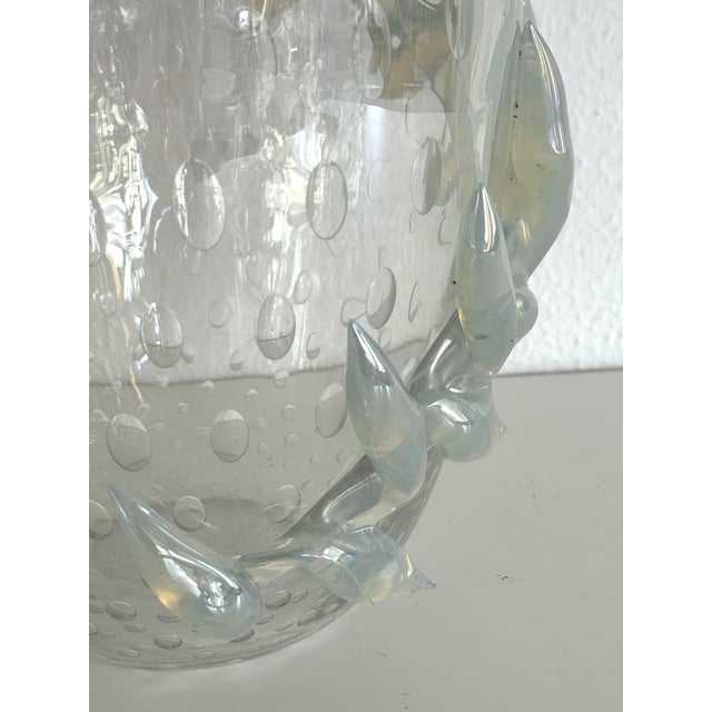Italian Murano Glass Vase with Air Bubbles and Glass Garland, 1990s For Sale - Image 4 of 18