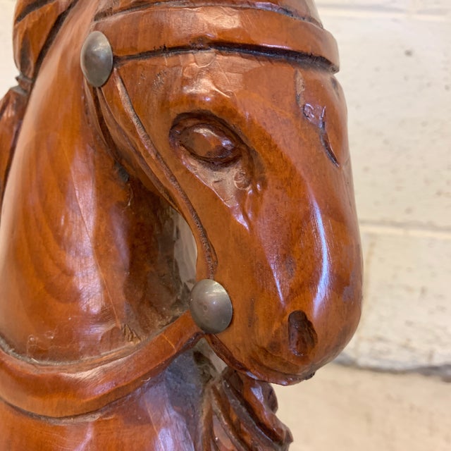 Sarreid Solid Wood Carved Folk Art Horse Head Chairish