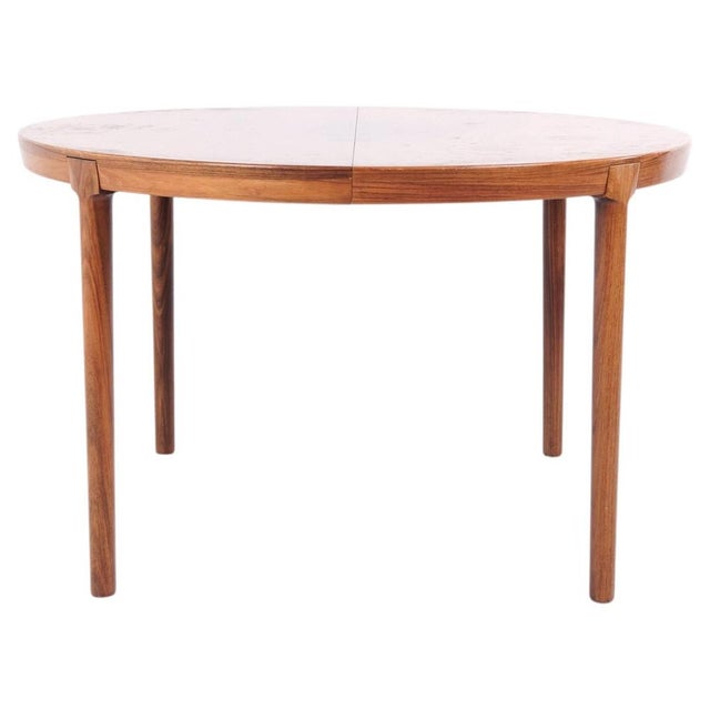 Brown Round Rosewood Dining Table from Sannemanns Møbelfabrik, 1980s For Sale - Image 8 of 8