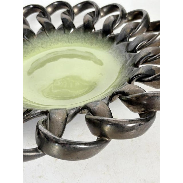 Black French Black and Yellow Ceramic Trinket Tray, 1960 For Sale - Image 8 of 12