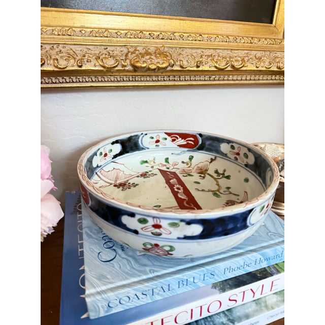 Mid-Century Modern Antique Imari Bowl For Sale - Image 3 of 6