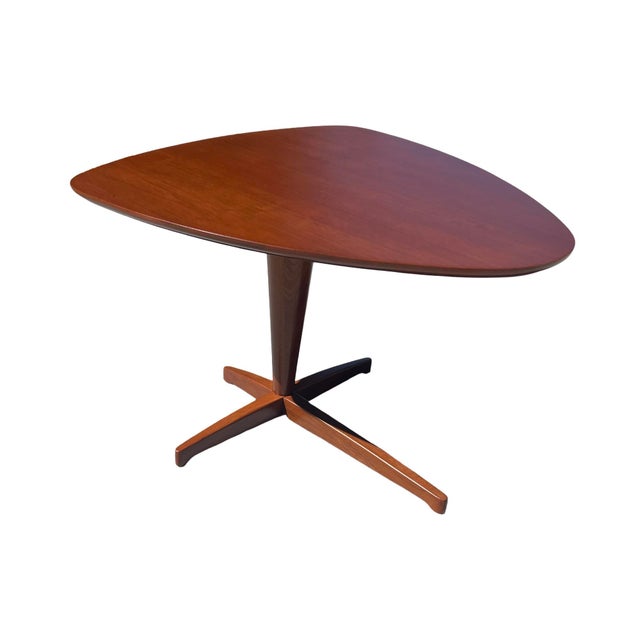 Mid-Century Modern Vintage Mid Century Modern 1960s Walnut Triangle Center Accent Table Restored Attributed to Tomlinson For Sale - Image 3 of 7