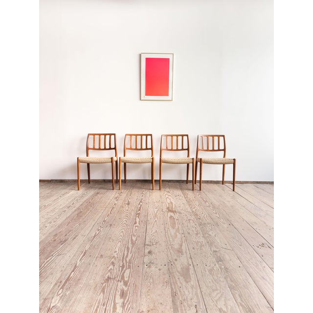 Dimensions: approx. 47 × 45 × 74 × 44 cm (width × depth × height × seat height) original set of four model 83 dining...