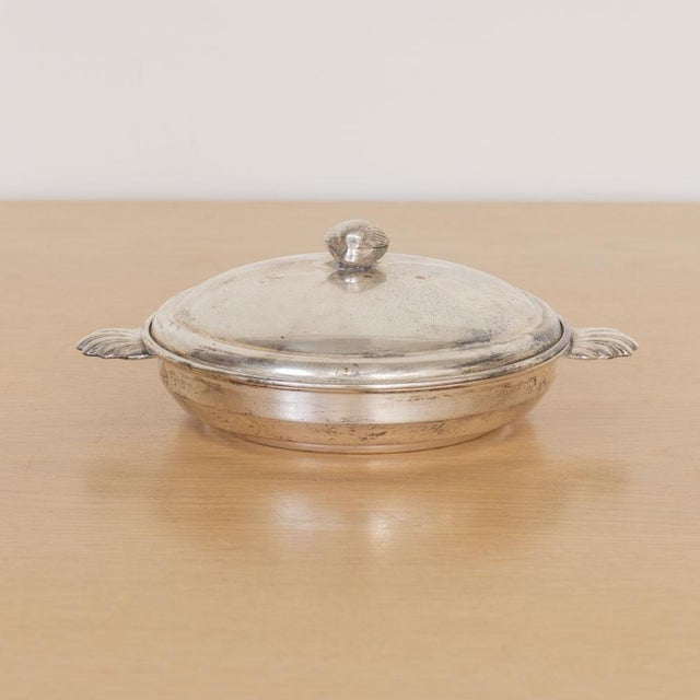 Metal 1940s Art Deco Shell Bowl With Lid, Spain For Sale - Image 7 of 14