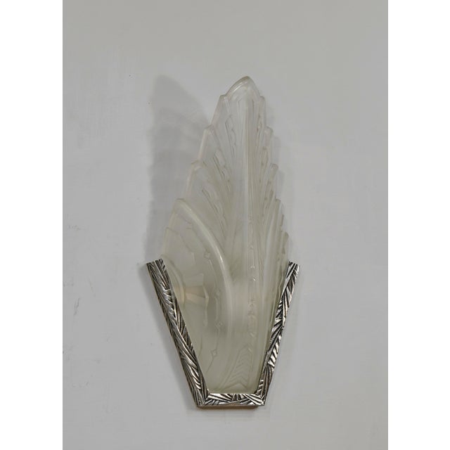 Art Deco French Art Deco Wall Sconces by Verreries Des Hanots 1925 France - A Pair For Sale - Image 3 of 10