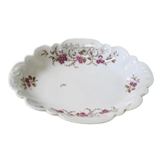 L S & S Carlsbad Austria Hand Decorated Oval Serving Dish For Sale