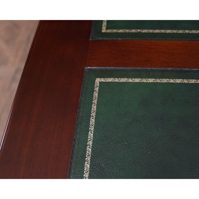 Brown Penhurst Mahogany Desk With Green Leather For Sale - Image 8 of 18