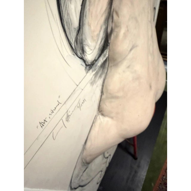 1980s Modernist Artist, Nude Back View of Female For Sale - Image 5 of 13