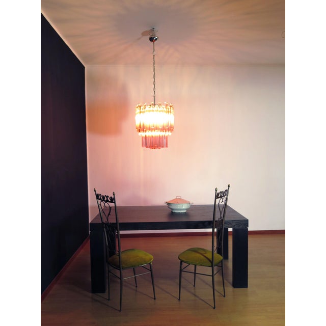Murano Chandelier 107 Pink Triedri , 1990 For Sale - Image 18 of 18