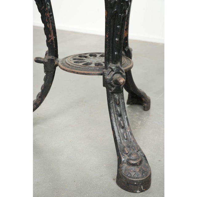 Antique English Side table with Cast Iron Base and Round Wooden Tabletop For Sale - Image 10 of 12