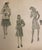 This 1940s fashion print reflects the elegant practicality and wartime/post-war styles of that decade. • Silhouettes are...