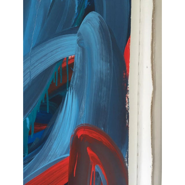 Blue Contemporary Abstract Oil on Canvas Painting "Swirl 3" by Leon Phillips For Sale - Image 8 of 9