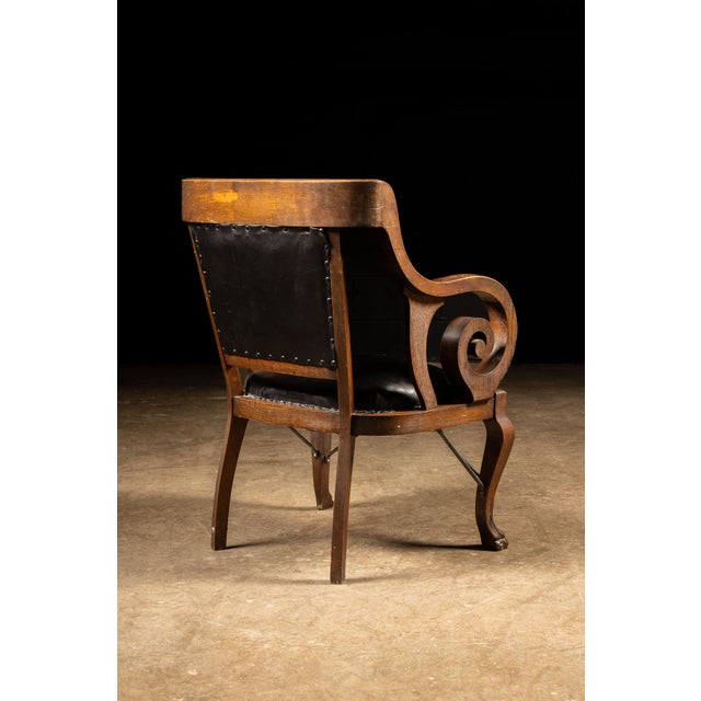 Brown Late 19th Century Billiards Room Clawfoot Chair For Sale - Image 8 of 14