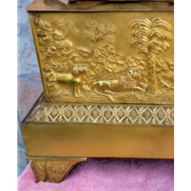 French Gilt Bronze Figural Mantel Clock, 19th Century For Sale - Image 4 of 9
