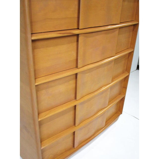 Wood Sculptura Highboy Dresser by Heywood Wakefield M792 For Sale - Image 7 of 13