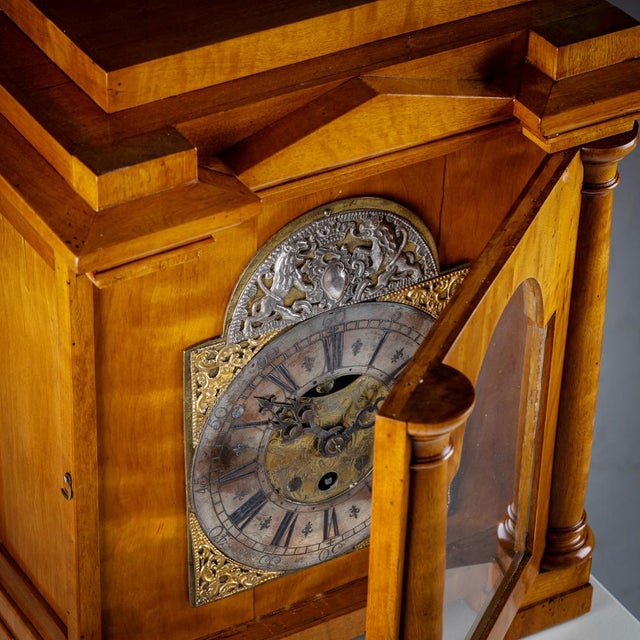 19th Century Baroque Wall Clock in Biedermeier Case For Sale - Image 9 of 10
