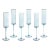 Foligno Champagne Flutes - Light Blue, Set of 6 For Sale