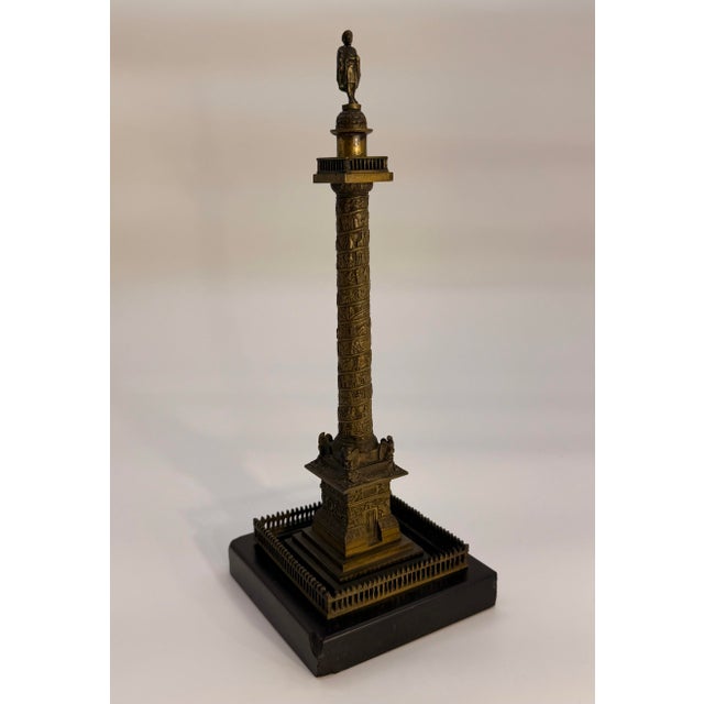 Antique French Grand Tour Bronze Model of the Vendome Column For Sale - Image 10 of 10