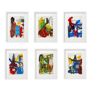 Set of 6 - 11.5' X 14' Framed Abstract Acrylic Paintings 'The Physics' #1 by Diane Grant