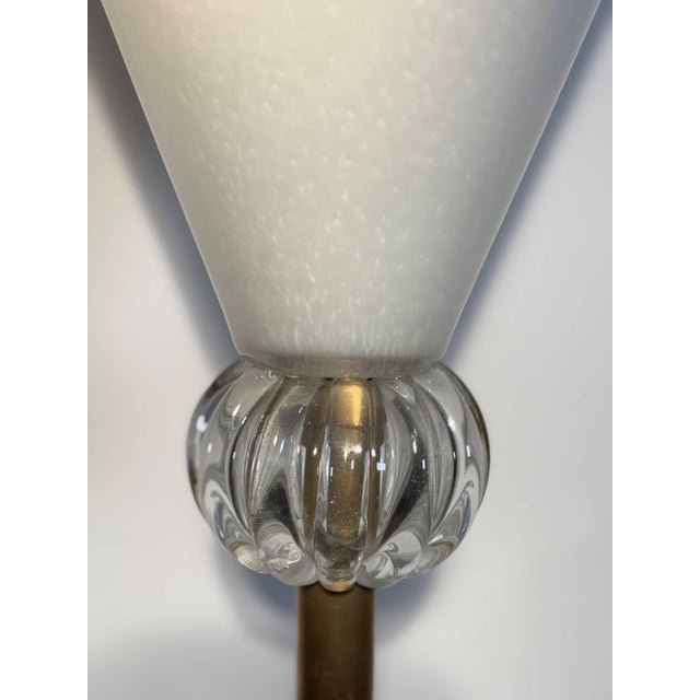 Blown Opaline Murano Glass Floor Lamp from Barovier & Toso, Italy, 1980 For Sale - Image 4 of 13