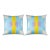 Pair of Kerry Rosenthal Wonderblock Pillows - Blue 22" For Sale
