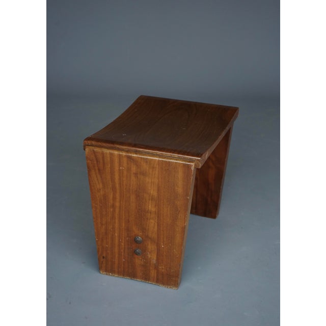 Mid-Century Church Stool in Walnut, 1950s For Sale - Image 9 of 14
