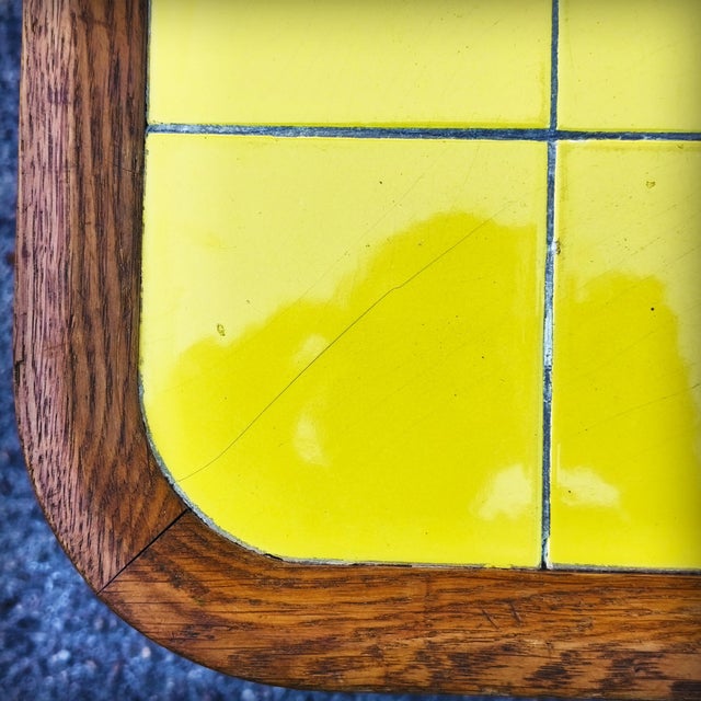 Coffee Table in Oak with Yellow Tiled Top, France, 1950s For Sale - Image 14 of 18