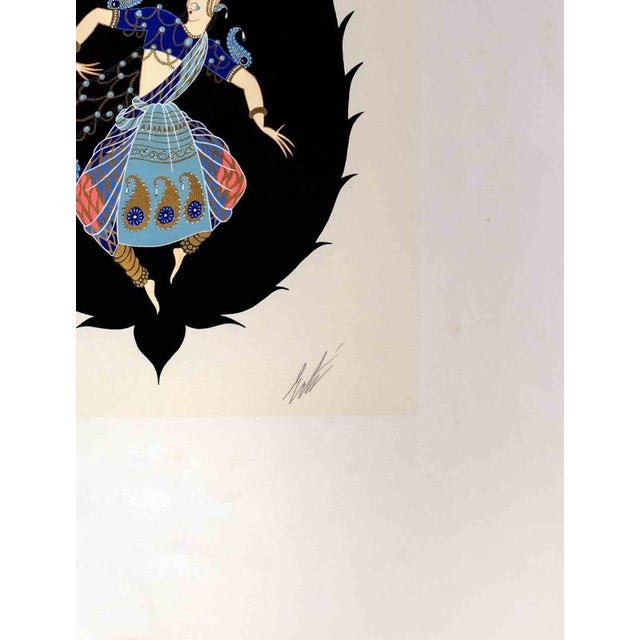 Bayadère is a modern artwork realized in 1970s by Erté (Romain de Tirtoff). Mixed colored screen print. Hand signed on the...
