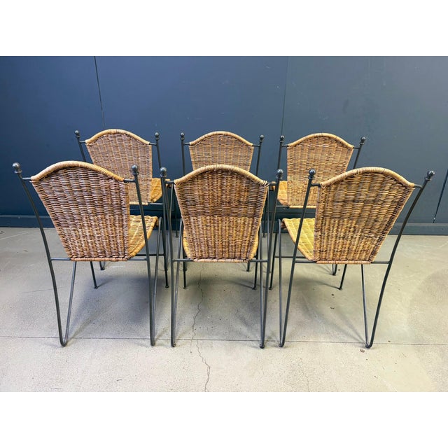 Wicker Chairs from Frederick Weinberg, 1960s, Set of 6 For Sale - Image 4 of 10