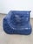 Postmodern Vintage Togo Corner Sofa in French Blue Leather by Michel Ducaroy for Ligne Roset, 1980s For Sale - Image 3 of 16