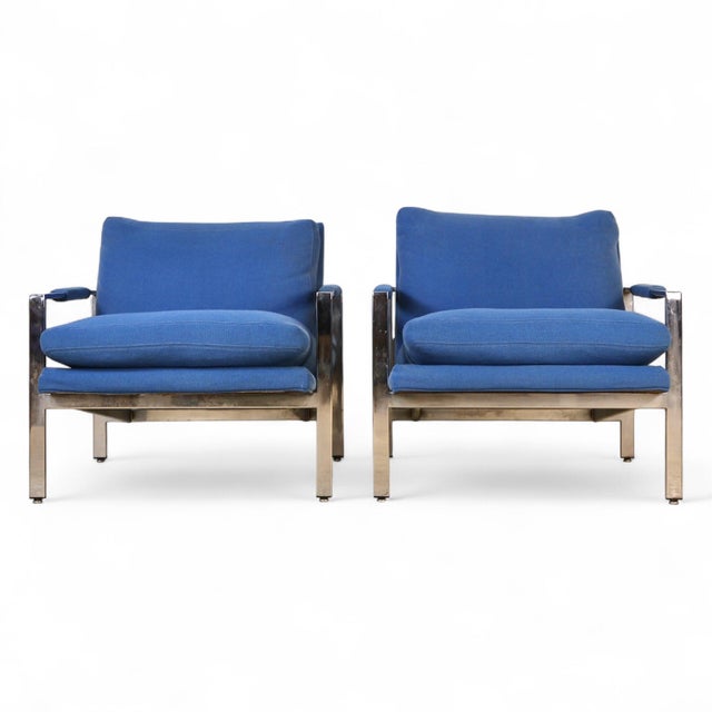 Mid-Century Modern Milo Baughman for Thayer Coggin Vintage Mid Century Modern T Back Lounge Chairs C. 1960s For Sale - Image 3 of 17