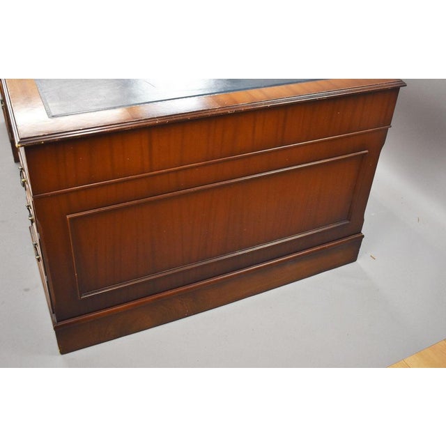 Mahogany Partners Desk, 1980s For Sale - Image 10 of 14