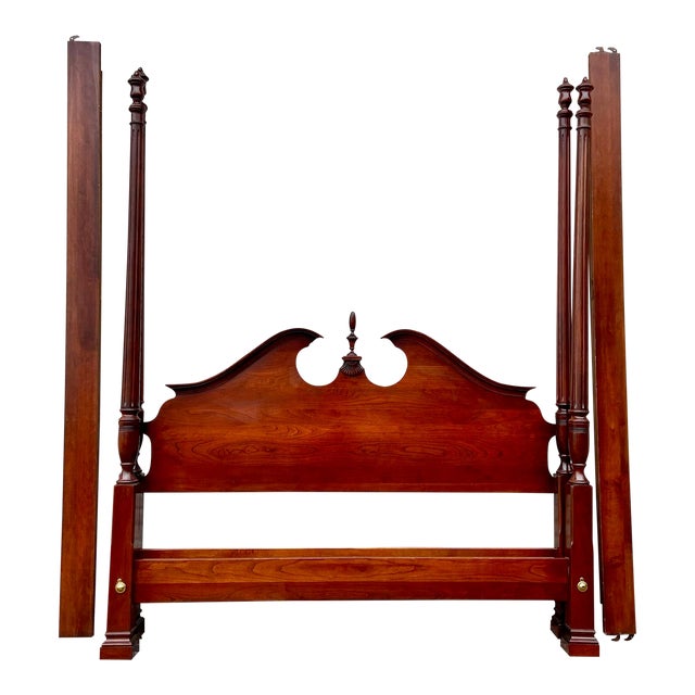 Vintage Queen Sized Carved Four Poster Bed Chairish