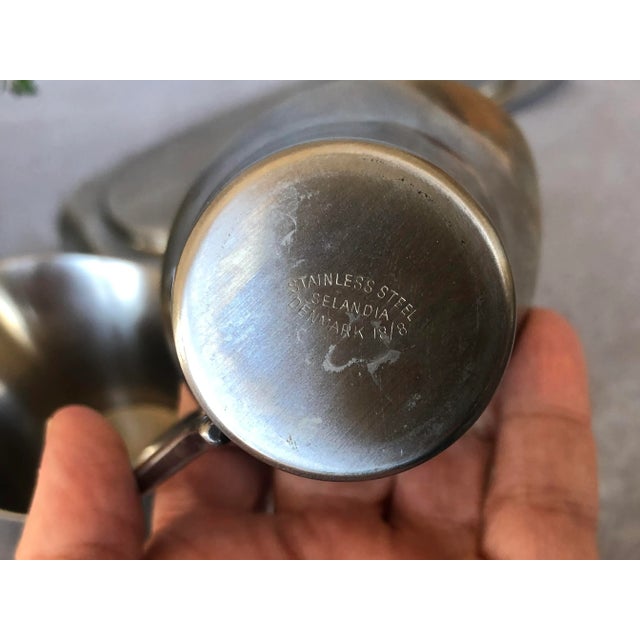 Selandia Designs Mid Century Modern Stainless Steel Sugar Creamer Set For Sale - Image 11 of 13