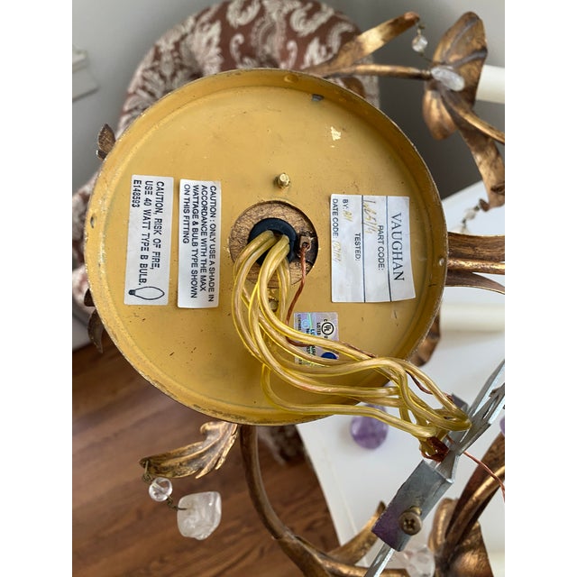 Gold Vaughan Designs "Montigny Rock Crystal Wall Light" in Gilt Finish, 3 Arms - A Pair For Sale - Image 8 of 9