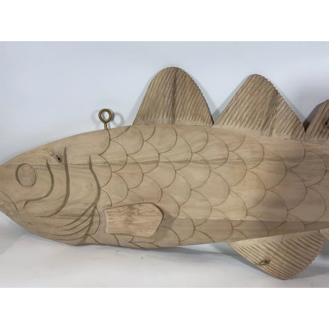 Six Foot Carved Wood Codfish For Sale - Image 4 of 12