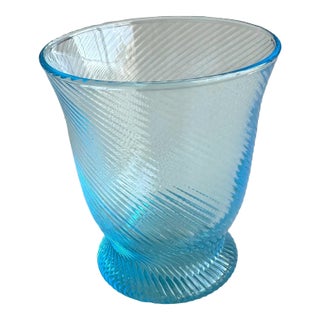 Blue Pheasant "Pierre" Turquoise Tumbler Glass Hand Blown For Sale