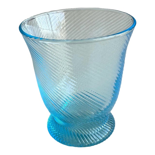 Blue Pheasant "Pierre" Turquoise Tumbler Glass Hand Blown For Sale