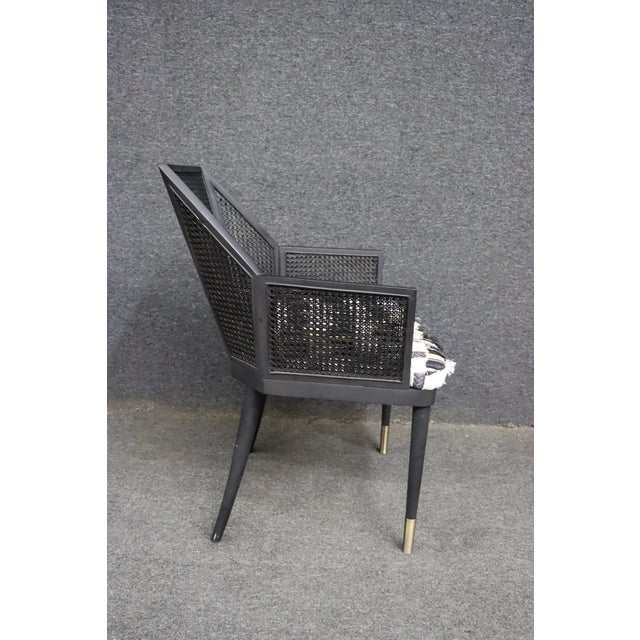 Baker Furniture Company Baker Milling Road Kara Mann Black Cane Dining Armchair For Sale - Image 4 of 11
