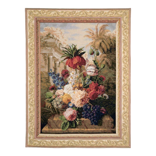 Bouquet Exotique Loom Woven Tapestry - 190 X 142 Cm (6'3" X 4'8") - Requires Rod Size 3 For Sale