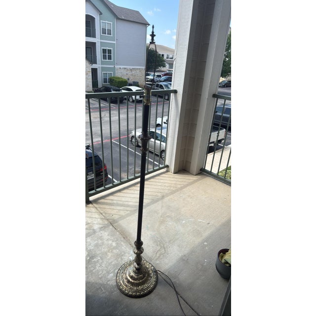 1950s 1950s Wescal Victorian Revival Floor Lamp (#10) Solid Brass For Sale - Image 5 of 6