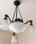 French Provincial Wrought Iron Ceiling Light with Frosted Glass, 1900s For Sale - Image 6 of 8