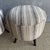 Pair of Striped Off-white, Gray Vintage Turkish Rug Ottomans For Sale In Los Angeles - Image 6 of 8