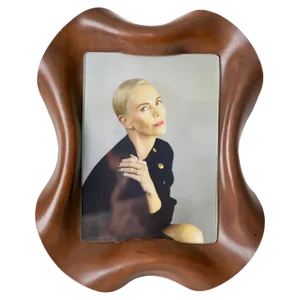 Mid-Century Italian Curved Leather Picture Frame from Adnet, Italy, 1990s
