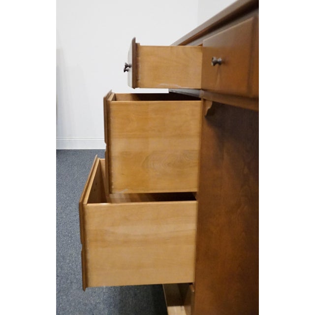 Wood Ethan Allen / Baumritter Heirloom Nutmeg Maple CRP Custom Room Plan 48" Student Desk 665 For Sale - Image 7 of 13
