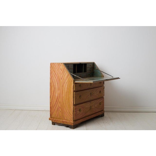 Swedish Folk Art Secretaire in Pine For Sale - Image 9 of 16